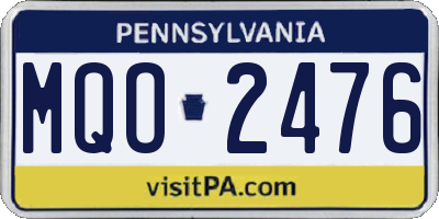 PA license plate MQO2476