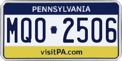 PA license plate MQO2506