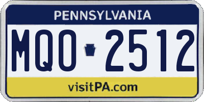 PA license plate MQO2512