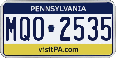 PA license plate MQO2535