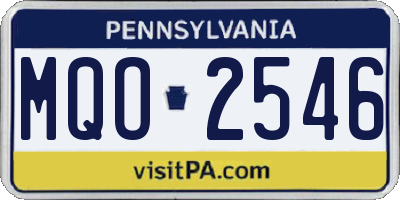 PA license plate MQO2546