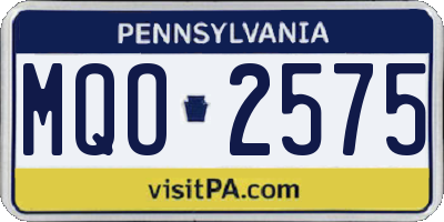 PA license plate MQO2575