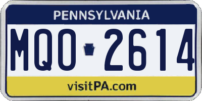 PA license plate MQO2614