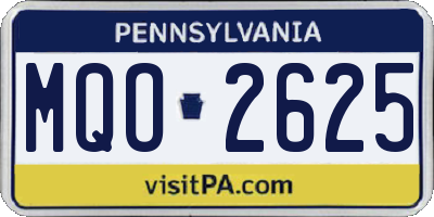 PA license plate MQO2625
