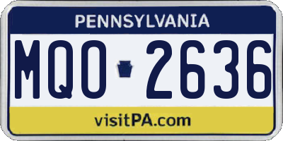 PA license plate MQO2636