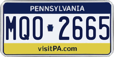 PA license plate MQO2665