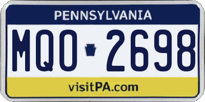 PA license plate MQO2698