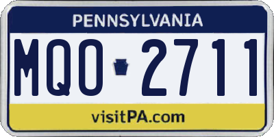 PA license plate MQO2711