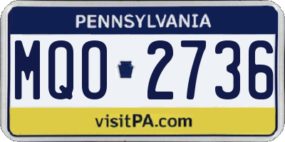 PA license plate MQO2736