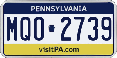 PA license plate MQO2739