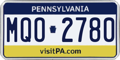PA license plate MQO2780