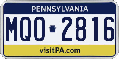 PA license plate MQO2816