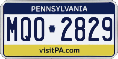 PA license plate MQO2829
