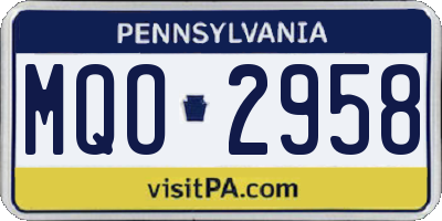 PA license plate MQO2958