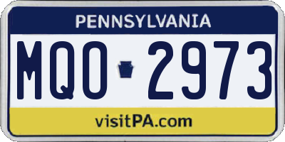 PA license plate MQO2973