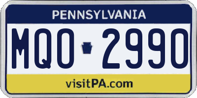 PA license plate MQO2990