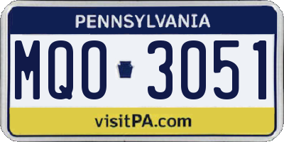 PA license plate MQO3051