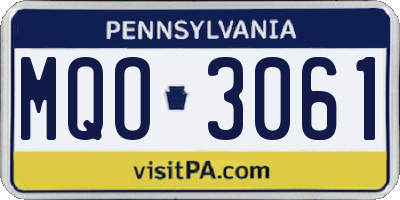 PA license plate MQO3061