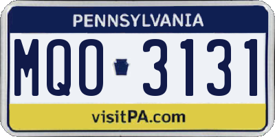 PA license plate MQO3131