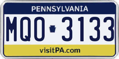 PA license plate MQO3133
