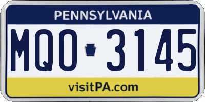 PA license plate MQO3145