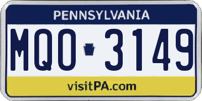 PA license plate MQO3149
