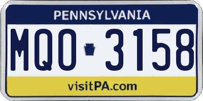 PA license plate MQO3158
