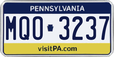 PA license plate MQO3237