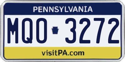 PA license plate MQO3272