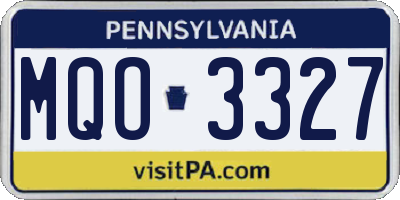 PA license plate MQO3327