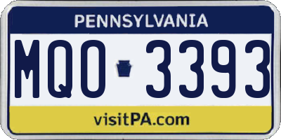 PA license plate MQO3393
