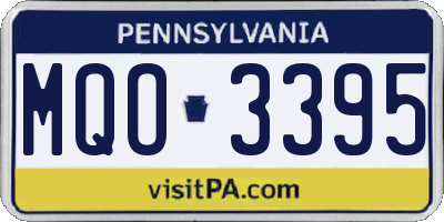 PA license plate MQO3395