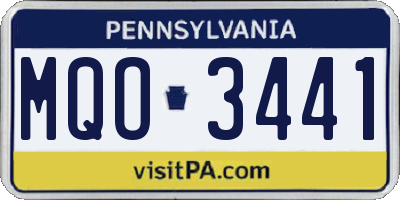 PA license plate MQO3441