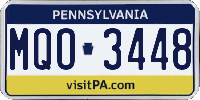PA license plate MQO3448