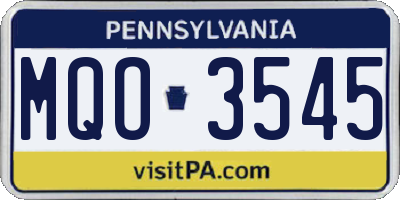 PA license plate MQO3545