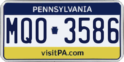 PA license plate MQO3586