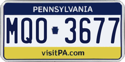 PA license plate MQO3677