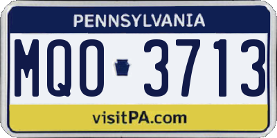 PA license plate MQO3713