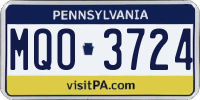 PA license plate MQO3724