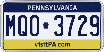 PA license plate MQO3729