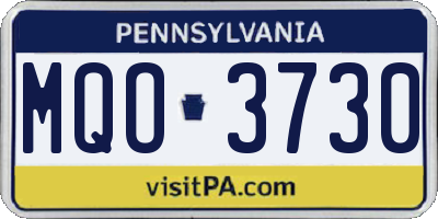 PA license plate MQO3730