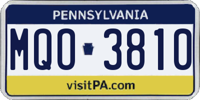 PA license plate MQO3810