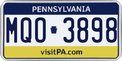 PA license plate MQO3898