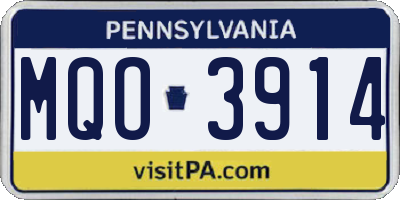 PA license plate MQO3914