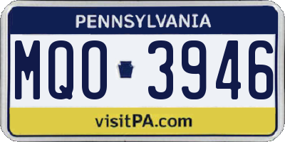 PA license plate MQO3946