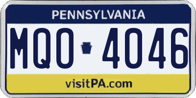 PA license plate MQO4046