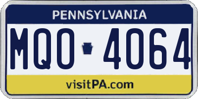 PA license plate MQO4064