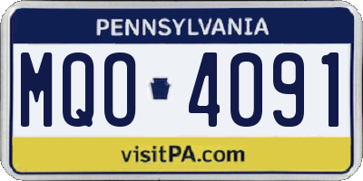 PA license plate MQO4091