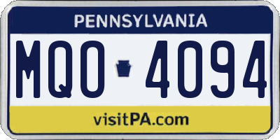 PA license plate MQO4094