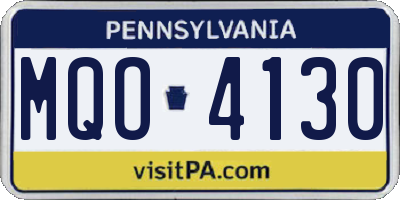 PA license plate MQO4130